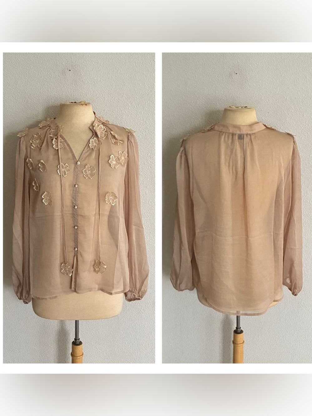 Adrianna Papell sheer blouse